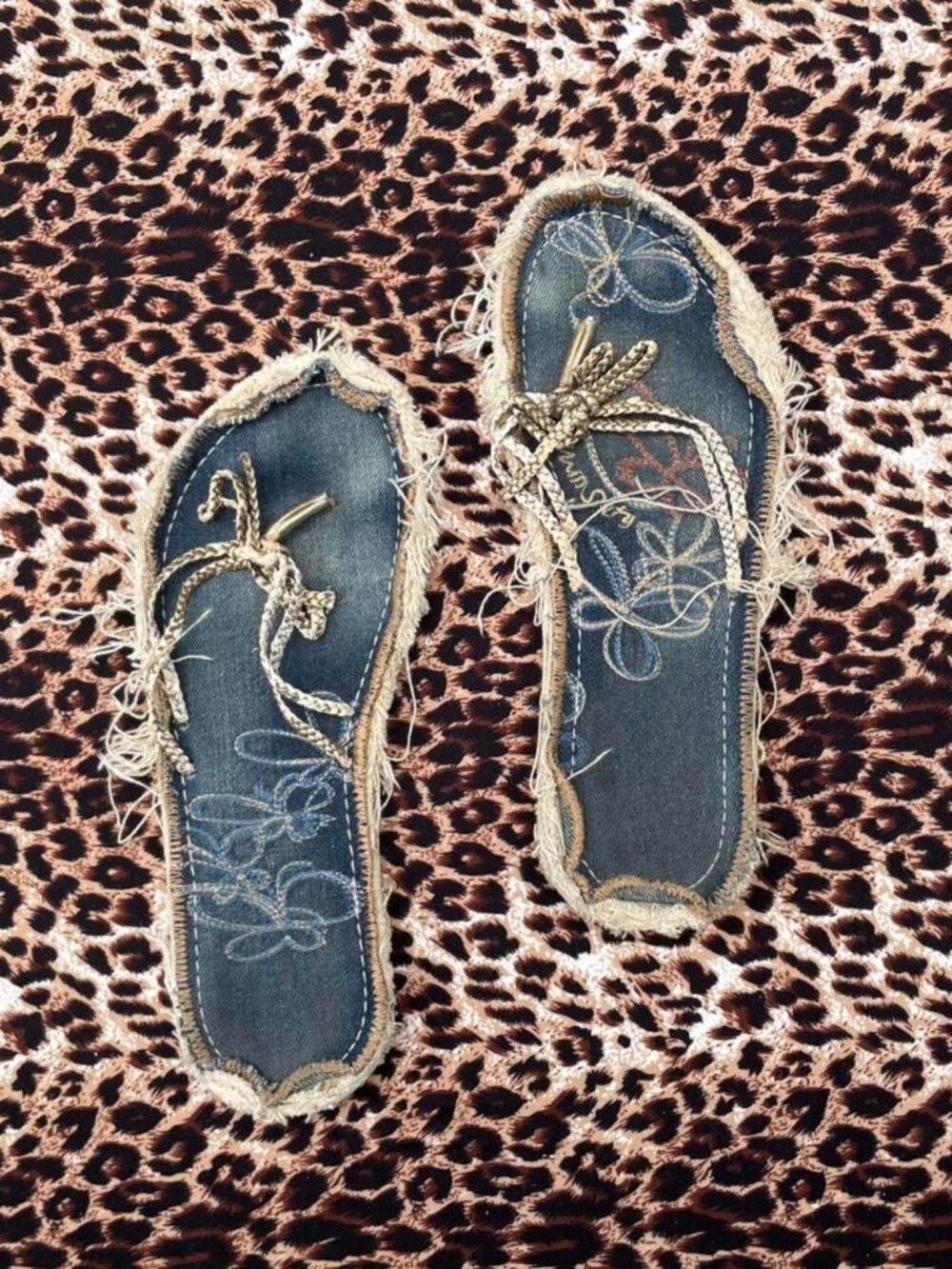 miss sixty denim metallic flip flops